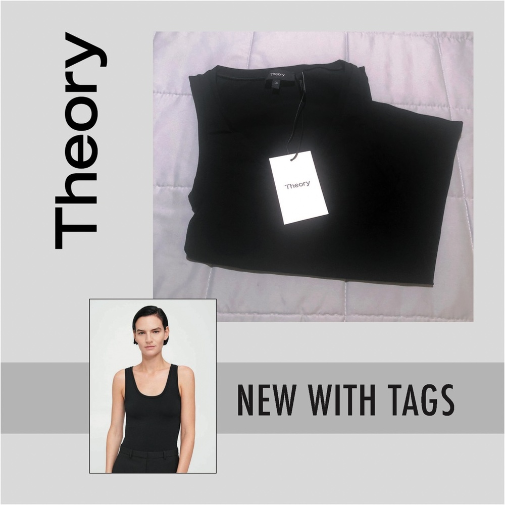 Black Theory Tank Top in Stretch Jersey One Size